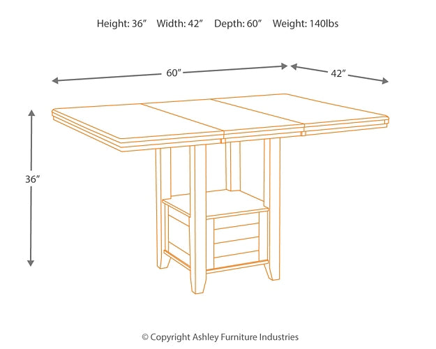 Haddigan Counter Height Dining Table and 6 Barstools