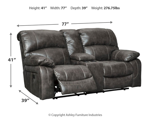 Dunwell PWR REC Loveseat/CON/ADJ HDRST