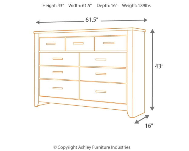 Zelen Seven Drawer Dresser