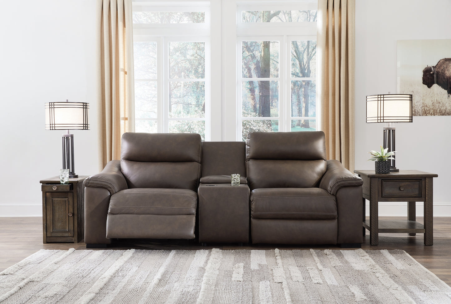 Salvatore 3-Piece Power Reclining Sectional Loveseat with Console