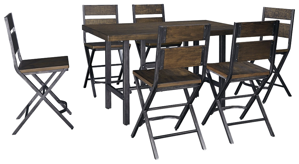 Kavara Counter Height Dining Table and 6 Barstools