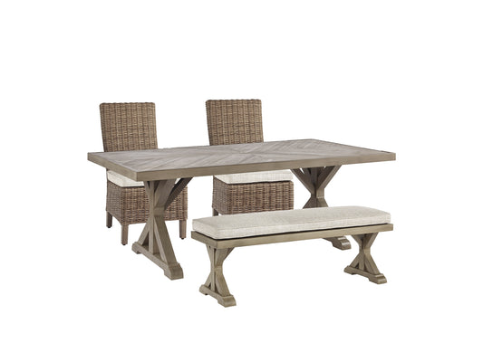 Beachcroft Outdoor Dining Table and 2 Chairs and 2 Benches