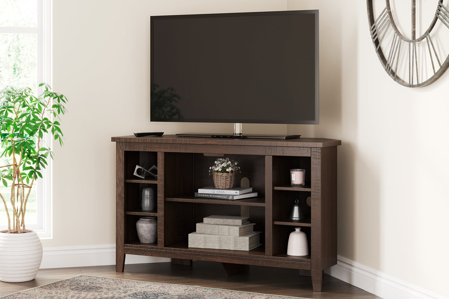 Camiburg Corner TV Stand/Fireplace OPT