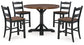 Valebeck Counter Height Dining Table and 4 Barstools with Storage